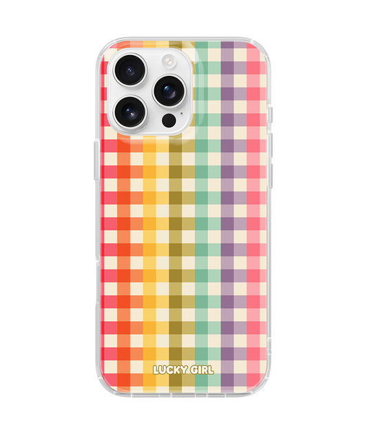 Rainbow Gingham Clear Case Insert