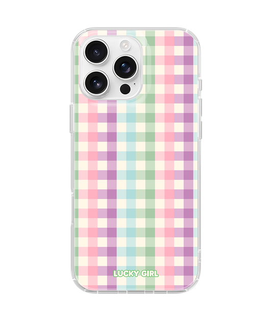 Pastel Gingham Clear Case Insert
