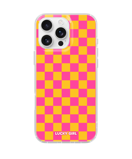 Pink Lemonade Checkers Clear Case Insert