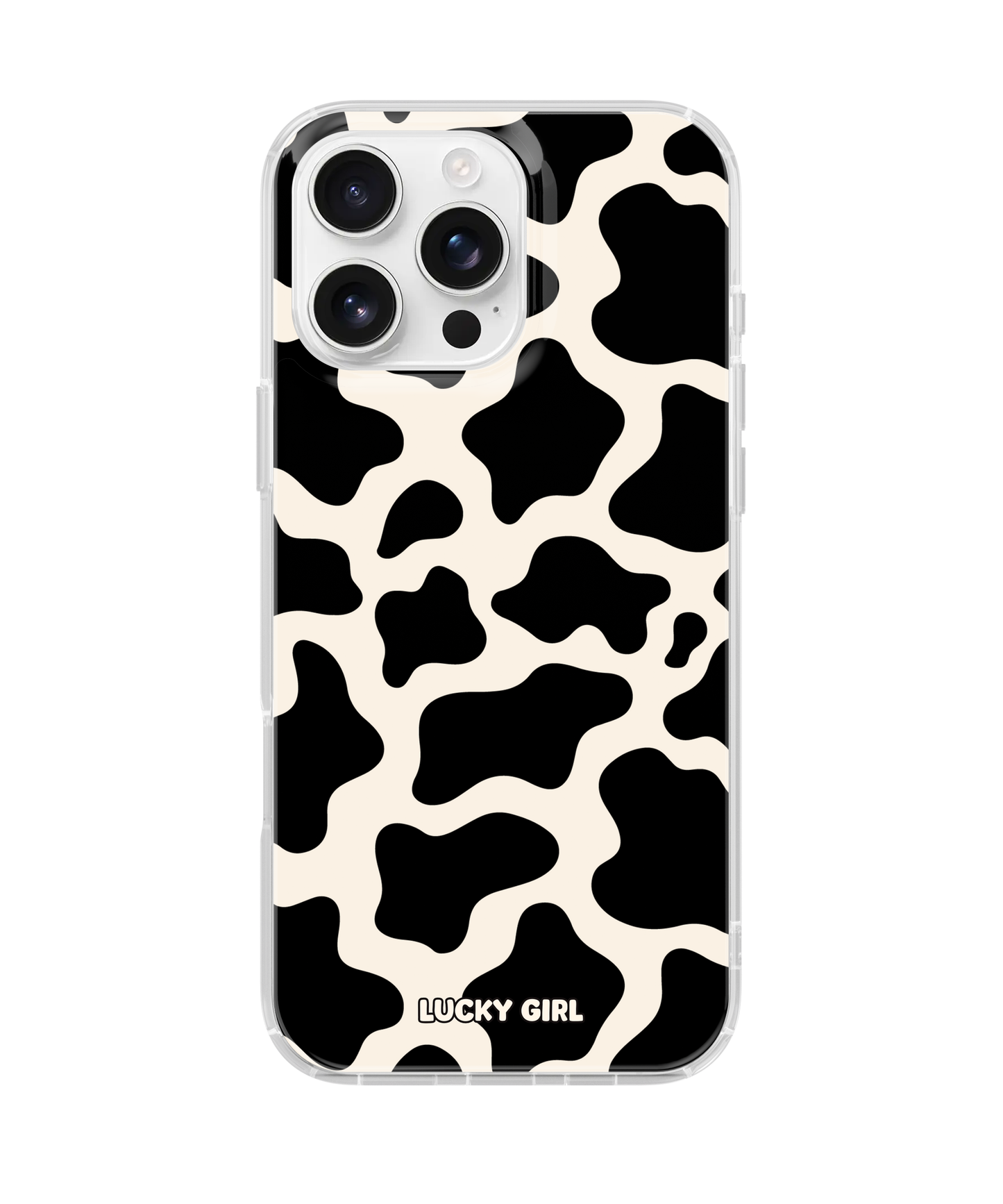 Onyx Cow Print Clear Case Insert