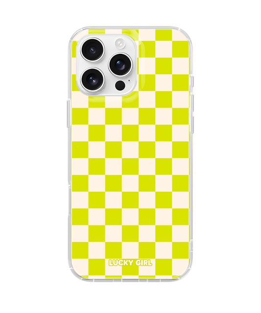 Electric Lime Checkers II Clear Case Insert
