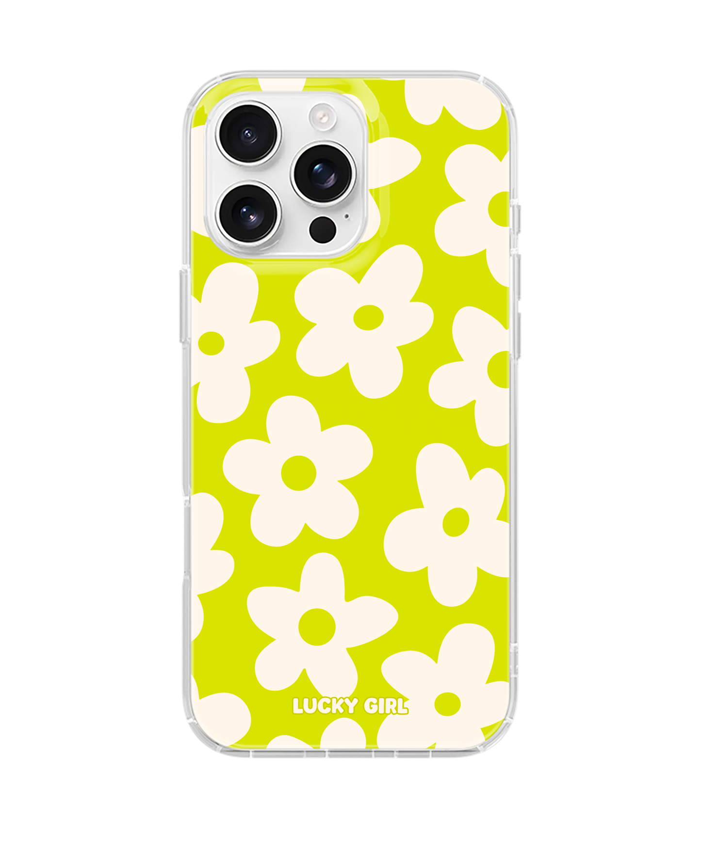 Electric Lime Big Blooms Clear Case Insert