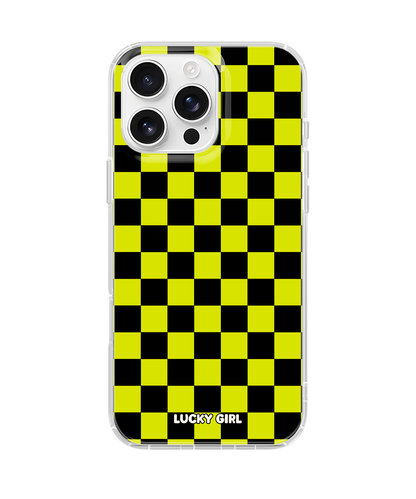 Electric Lime Checkers Clear Case Insert