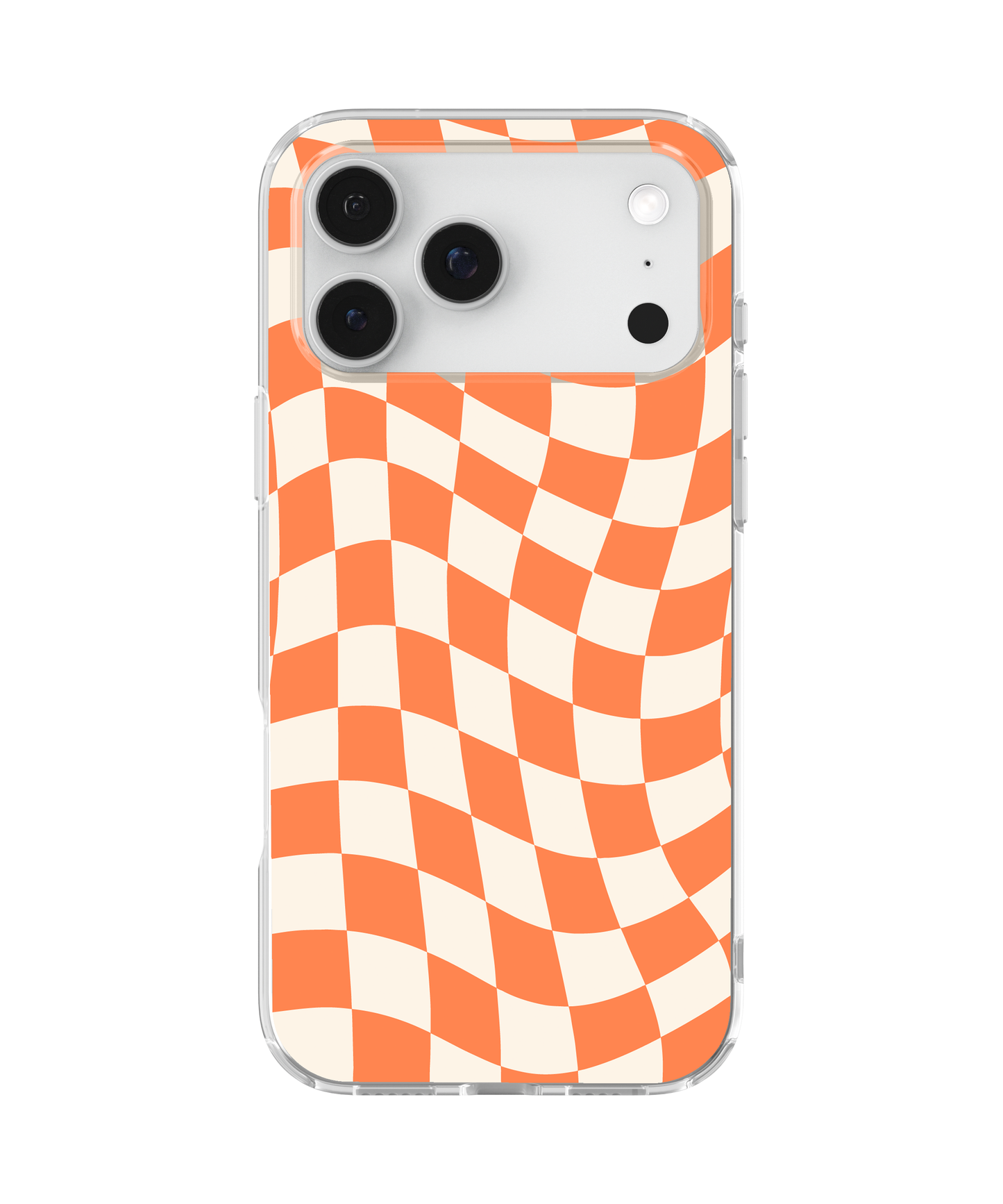 Tangerine Wavy Checkers II Clear Case Insert