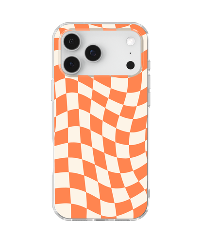 Tangerine Wavy Checkers II Clear Case Insert