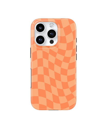 Tangerine Wavy Checkers MagSafe Phone Case