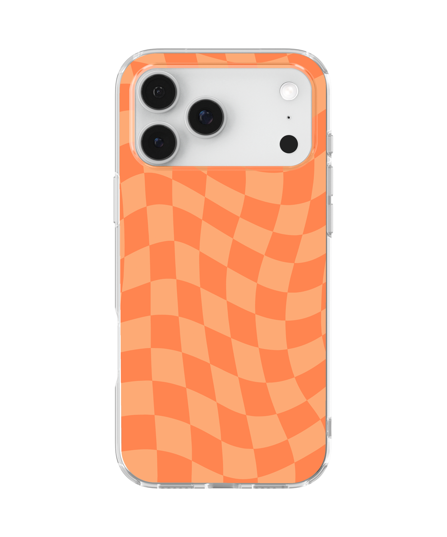Tangerine Wavy Checkers Clear Case Insert