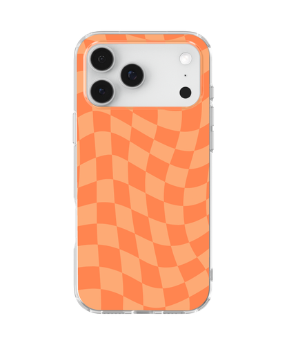 Tangerine Wavy Checkers Clear Case Insert
