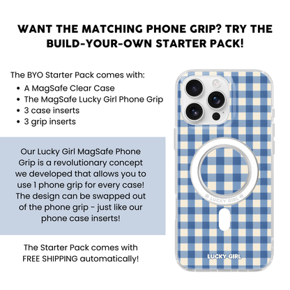 Blueberry Gingham Clear Case Insert