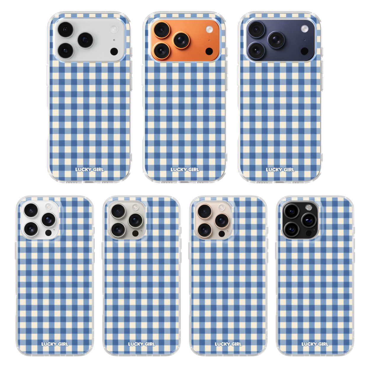 Blueberry Gingham Clear Case Insert