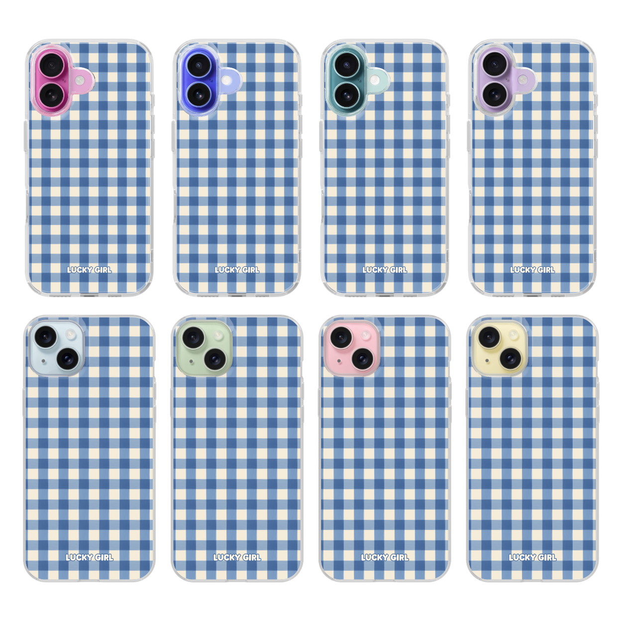 Blueberry Gingham Clear Case Insert