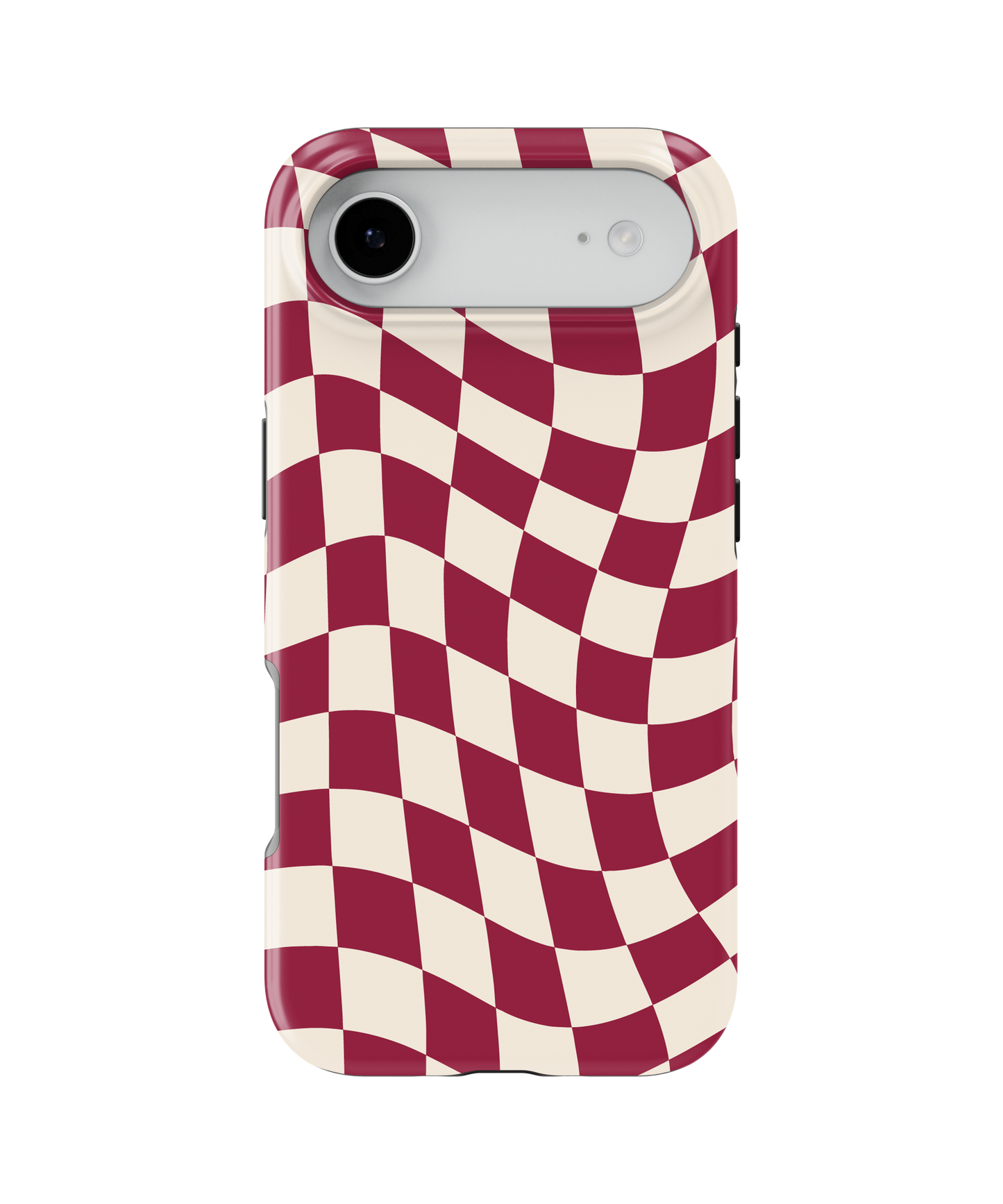 Black Cherry Wavy Checkers II MagSafe Phone Case