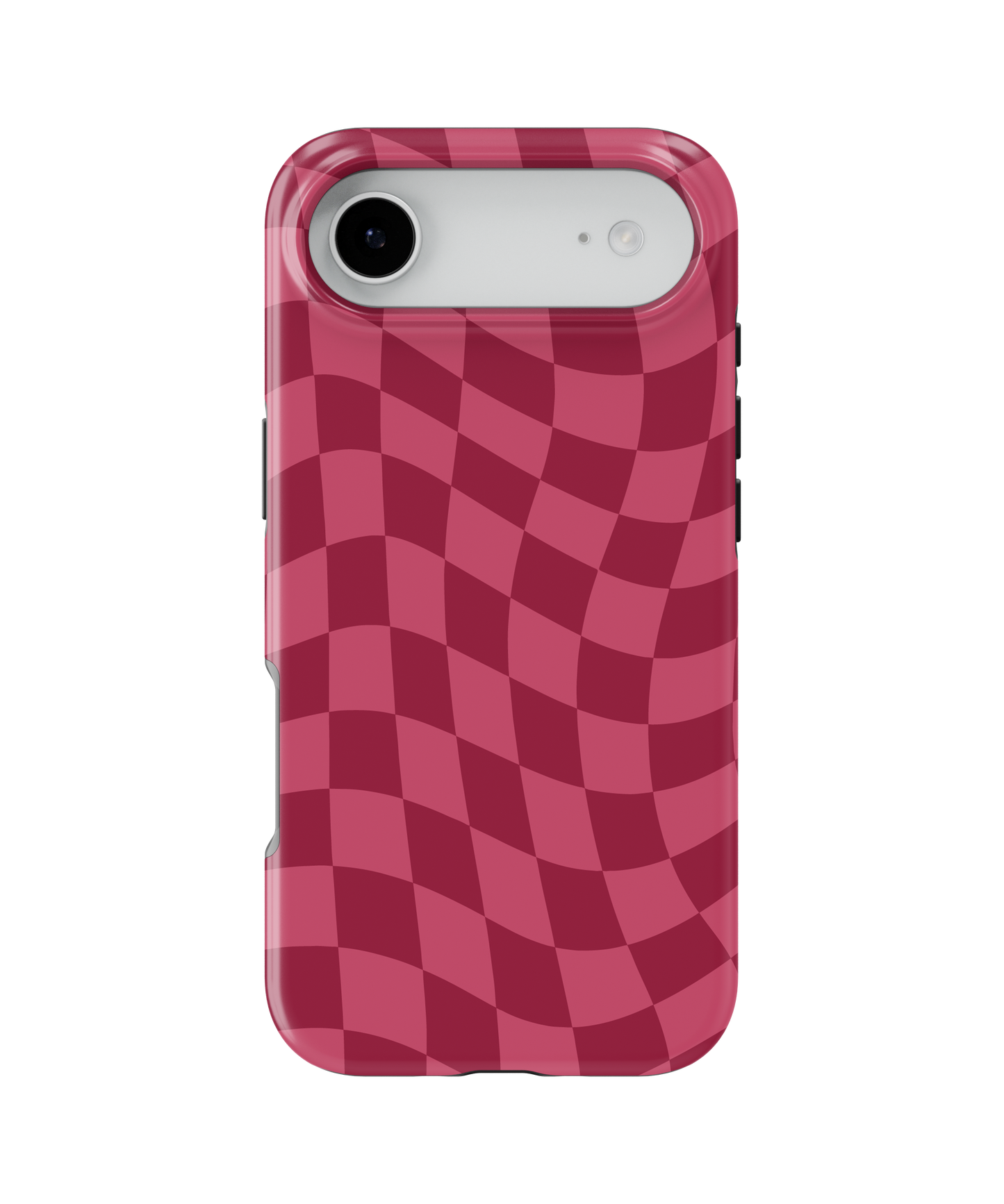 Black Cherry Wavy Checkers MagSafe Phone Case
