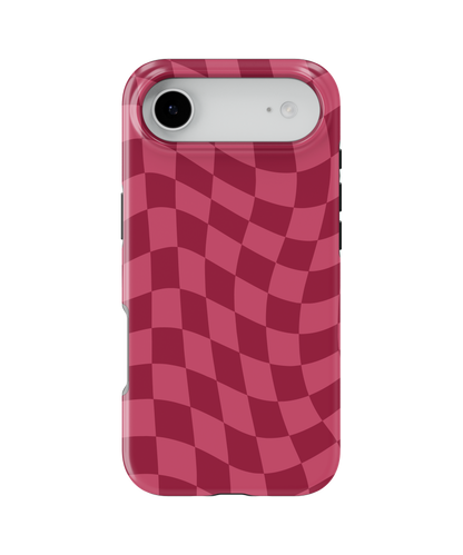 Black Cherry Wavy Checkers MagSafe Phone Case