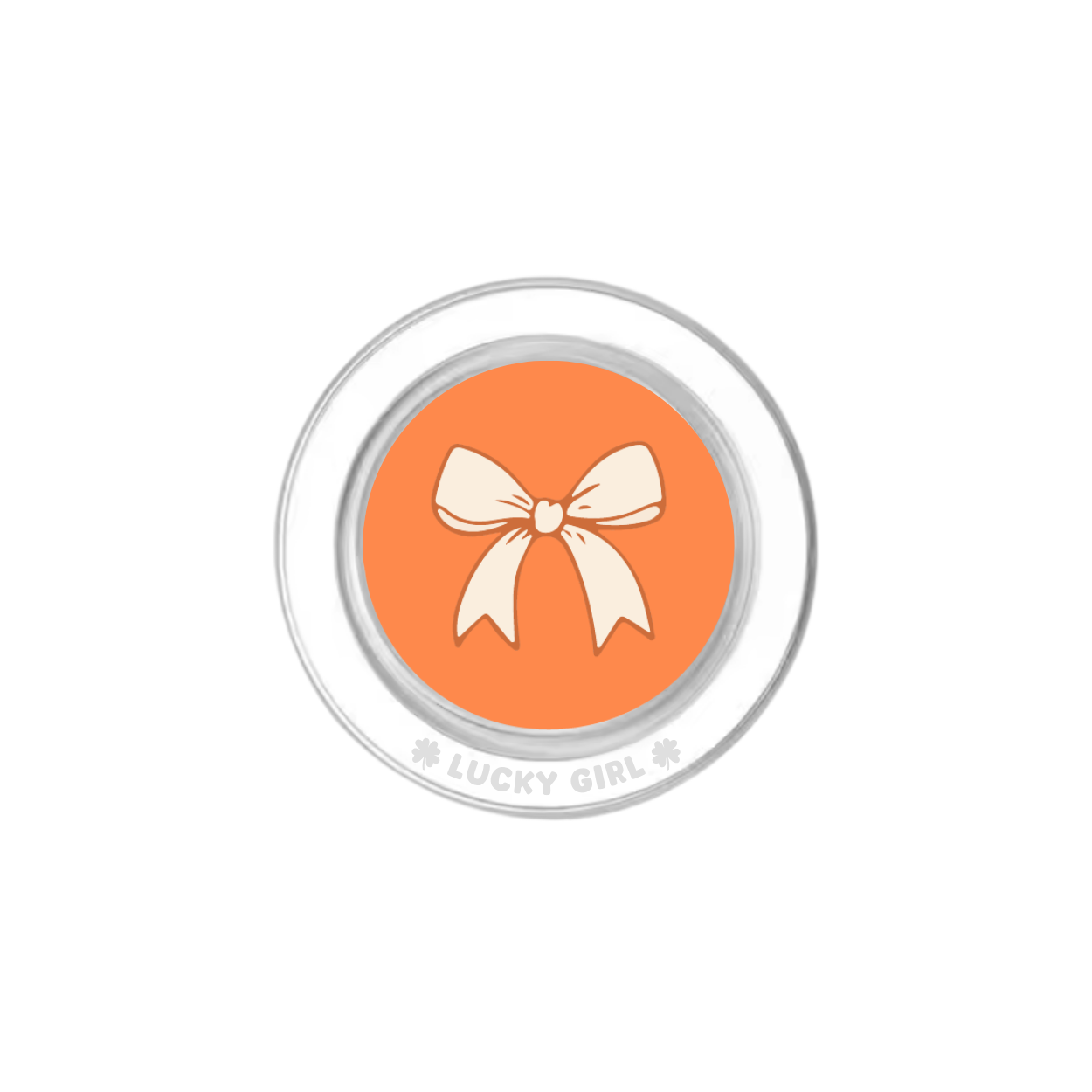 Tangerine Bow Phone Grip Insert