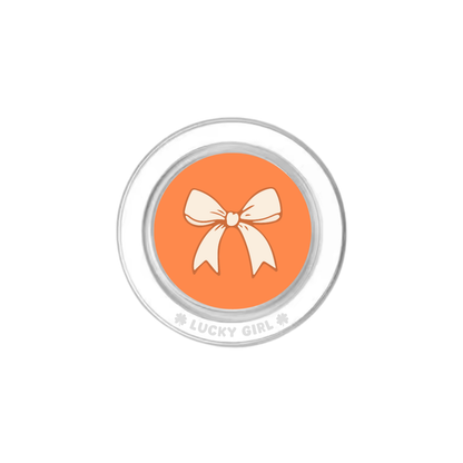 Tangerine Bow Phone Grip Insert
