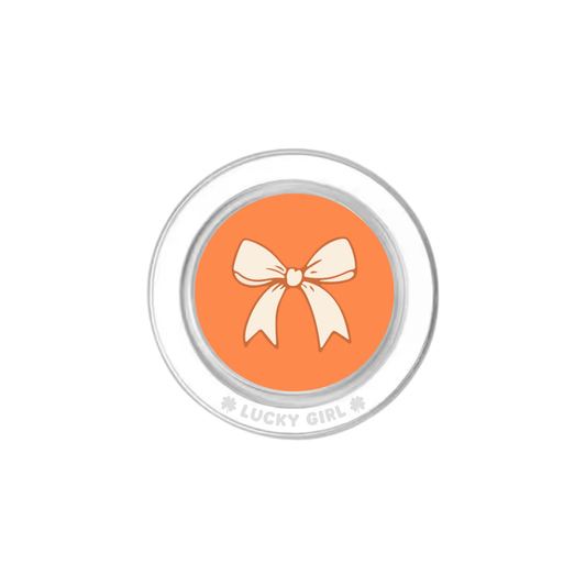 Tangerine Bow Phone Grip Insert