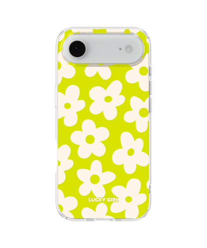 Electric Lime Big Blooms Clear Case Insert