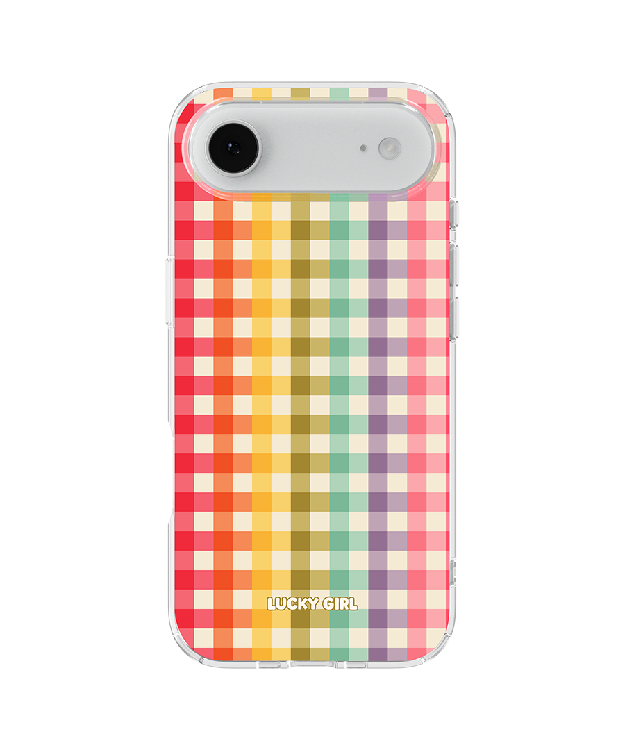Rainbow Gingham Clear Case Insert