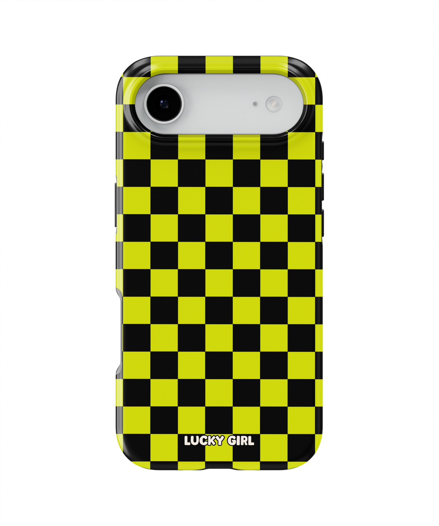 Electric Lime Checkers Phone Case