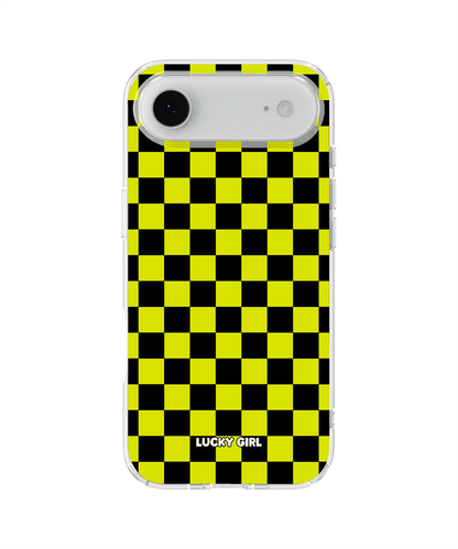 Electric Lime Checkers Clear Case Insert