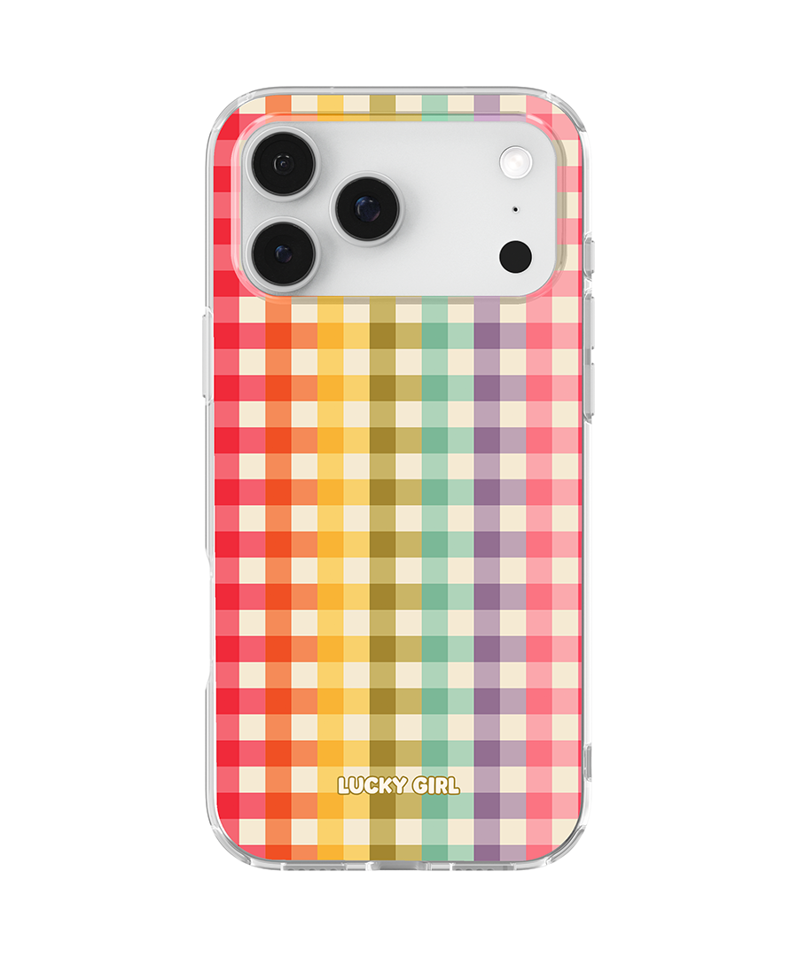 Rainbow Gingham Clear Case Insert