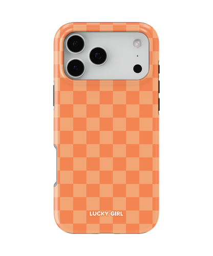 Tangerine Checkers Phone Case