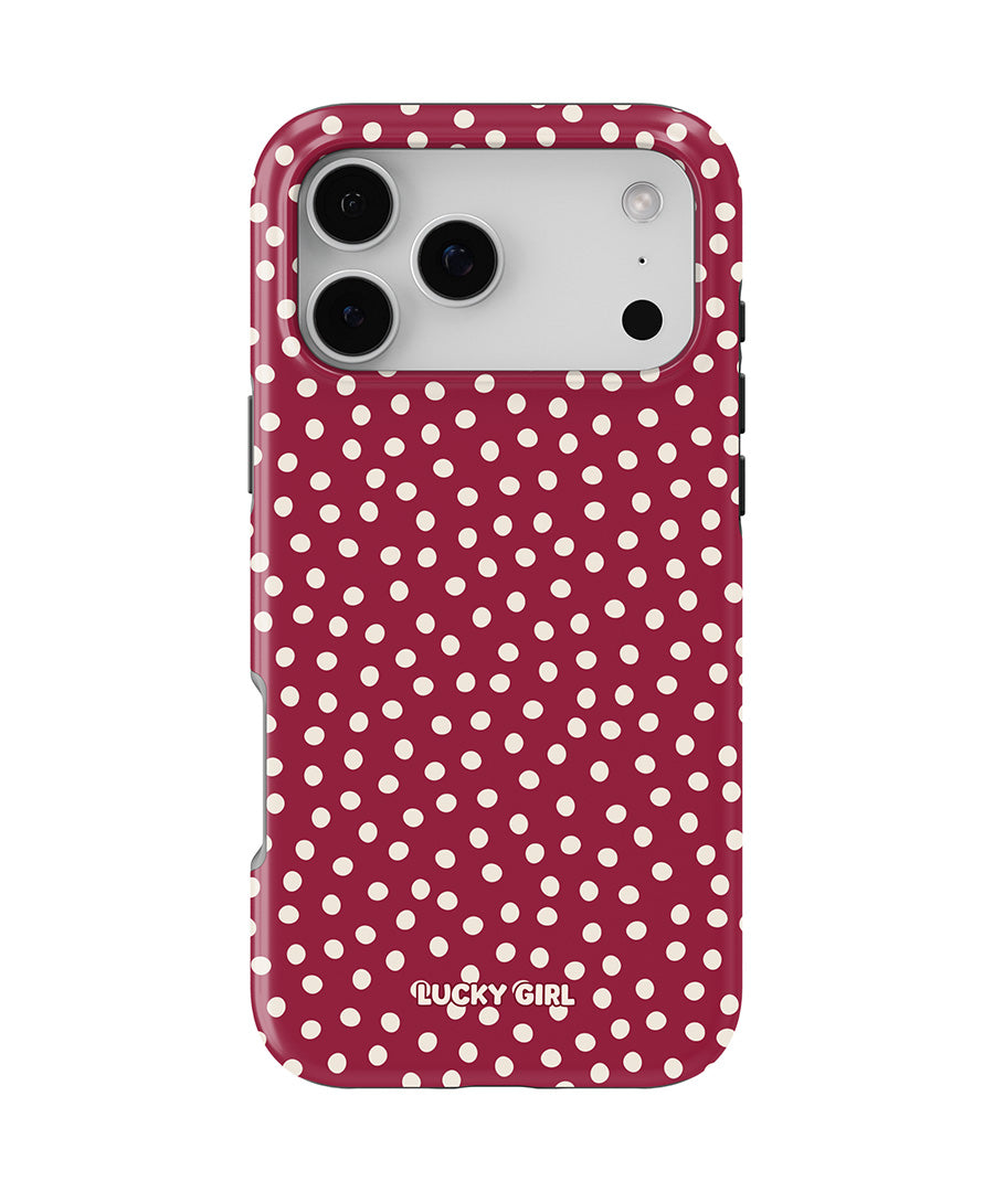 Black Cherry Dots Phone Case
