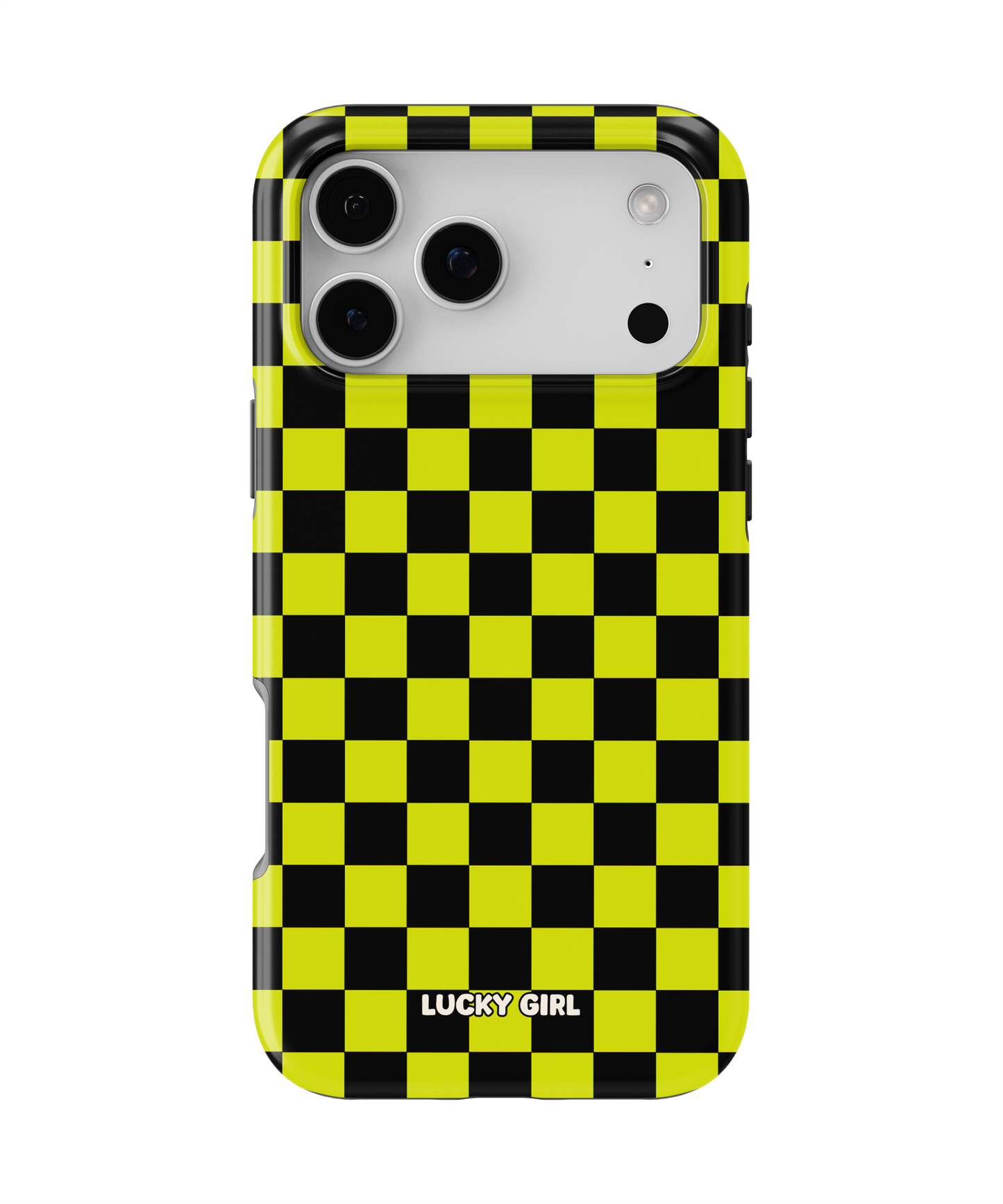 Electric Lime Checkers Phone Case