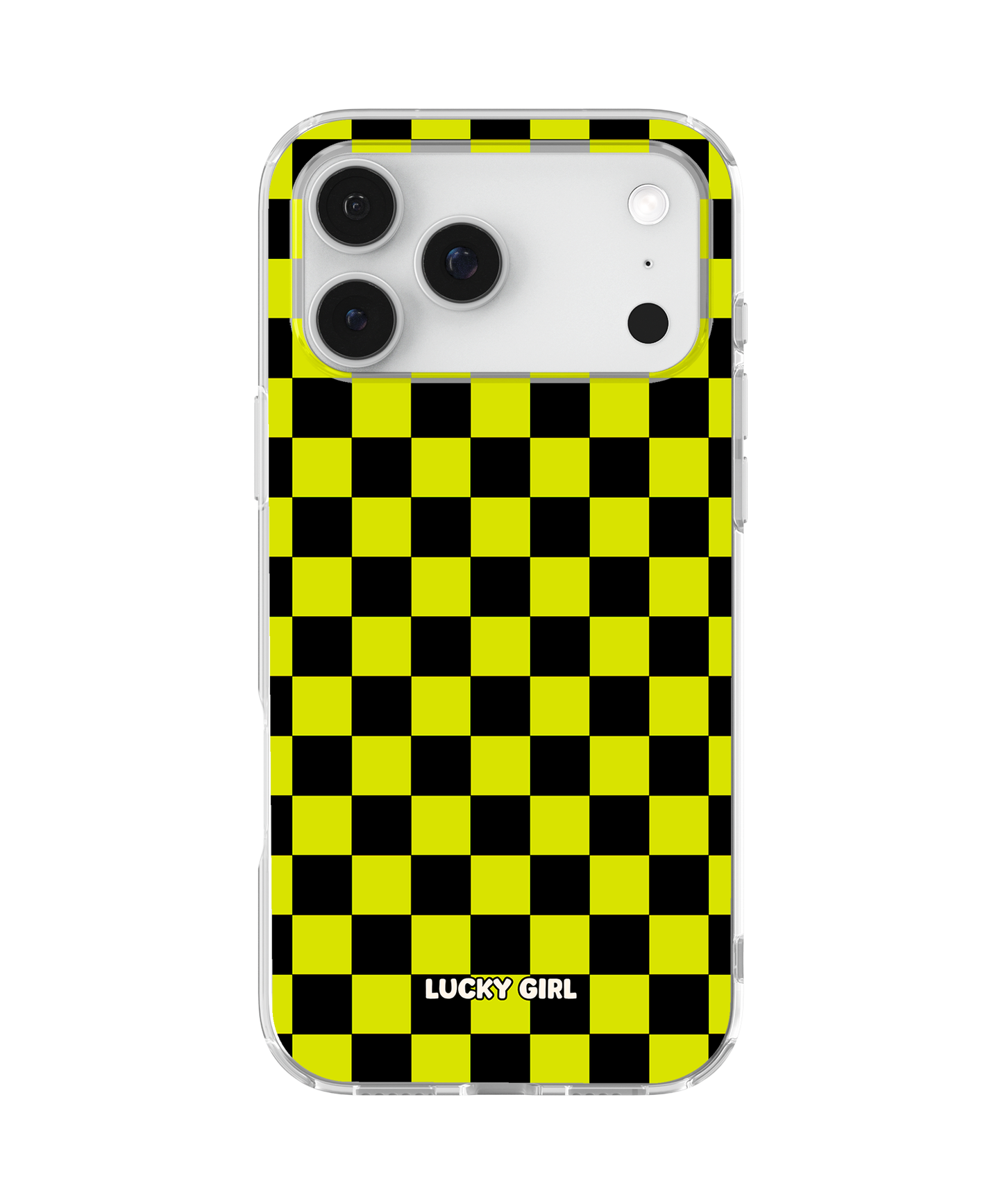 Electric Lime Checkers Clear Case Insert