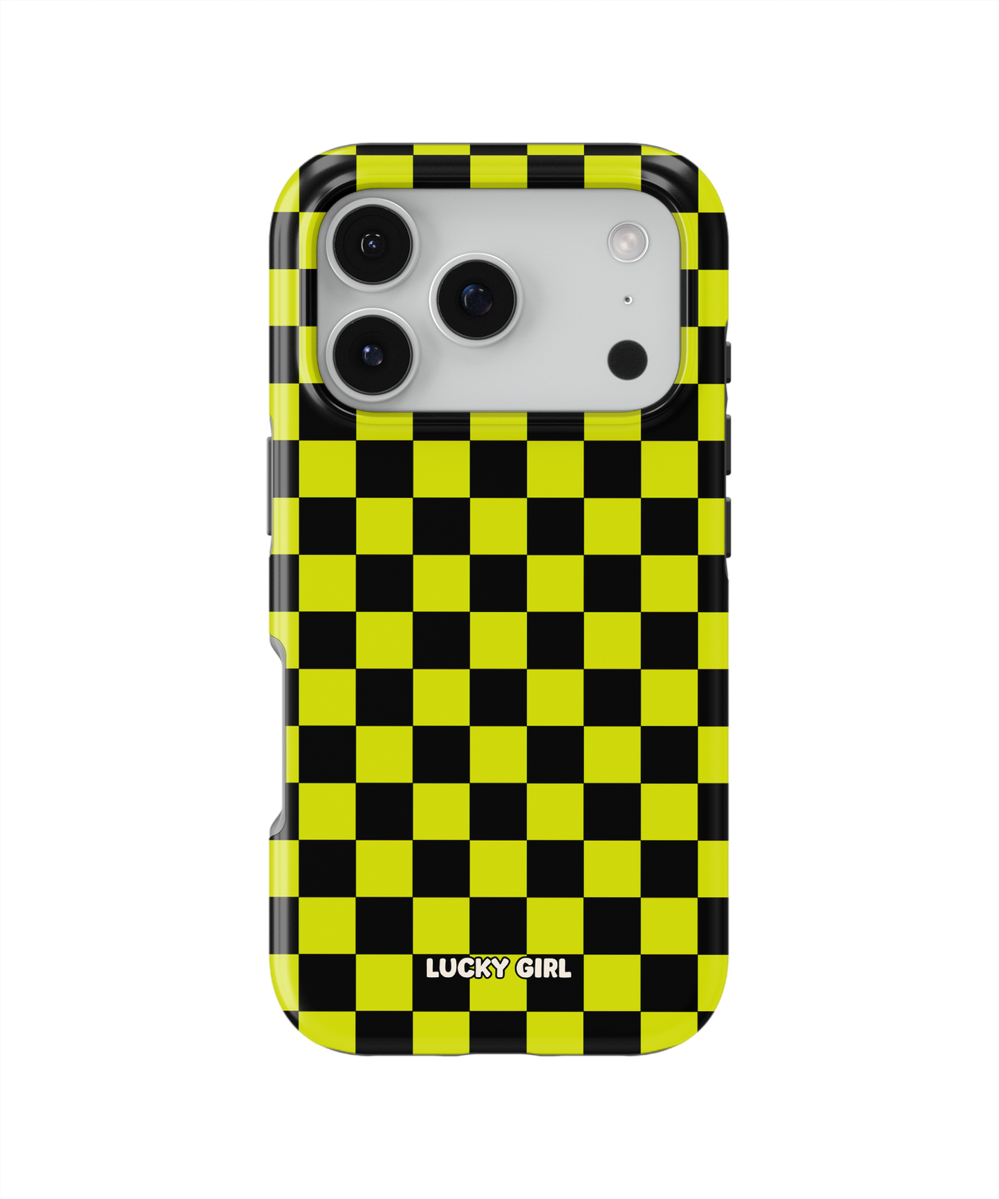 Electric Lime Checkers Phone Case