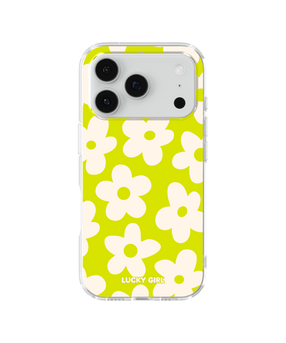 Electric Lime Big Blooms Clear Case Insert