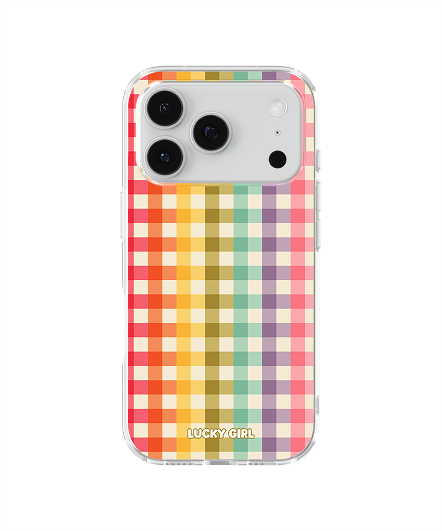 Rainbow Gingham Clear Case Insert