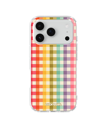 Rainbow Gingham Clear Case Insert