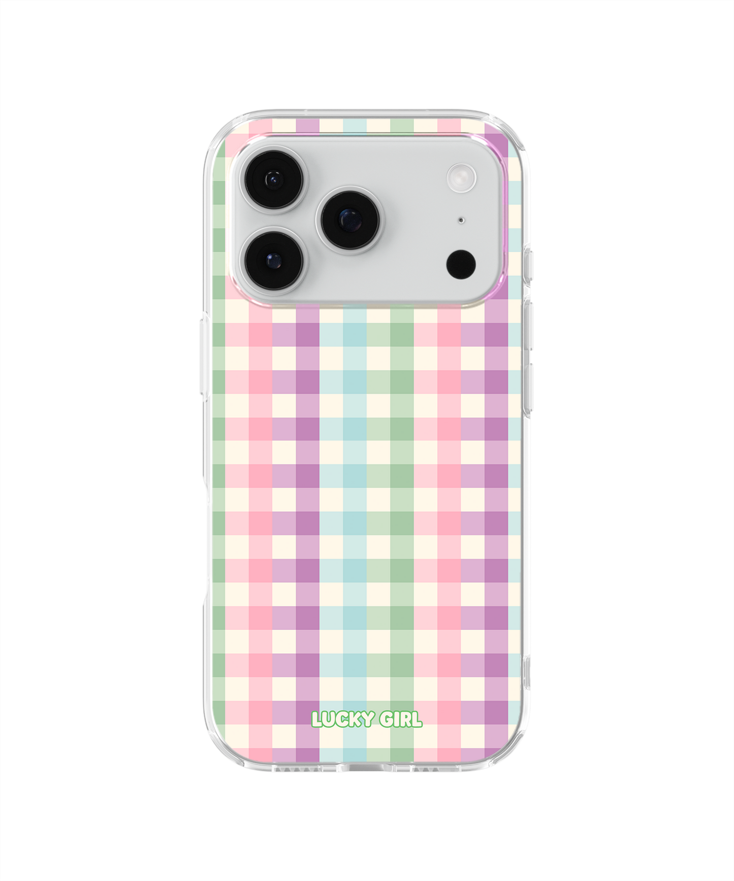 Pastel Gingham Clear Case Insert