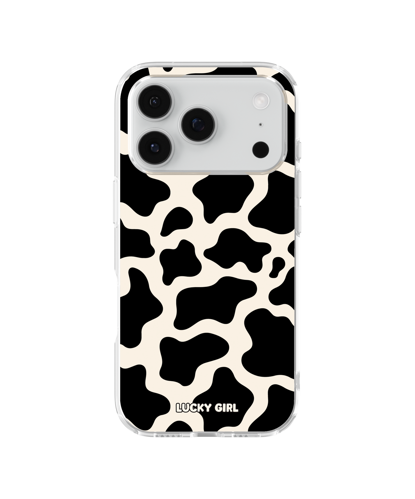 Onyx Cow Print Clear Case Insert