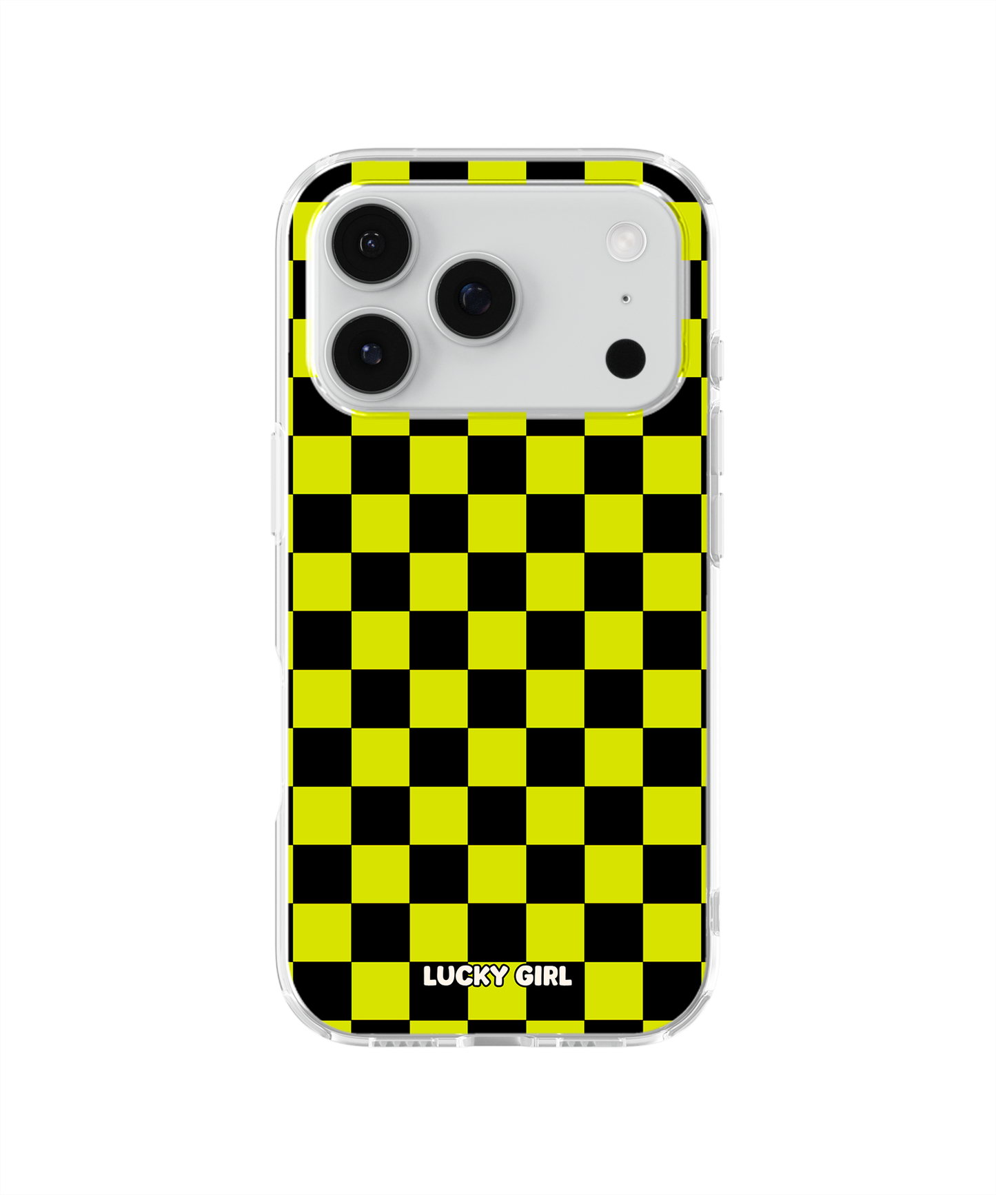 Electric Lime Checkers Clear Case Insert