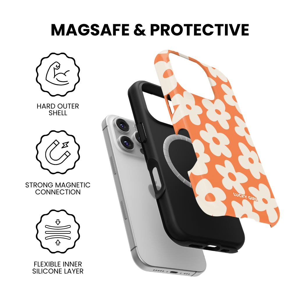 Tangerine Big Blooms Phone Case