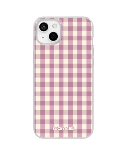 Plum Gingham Clear Case Insert