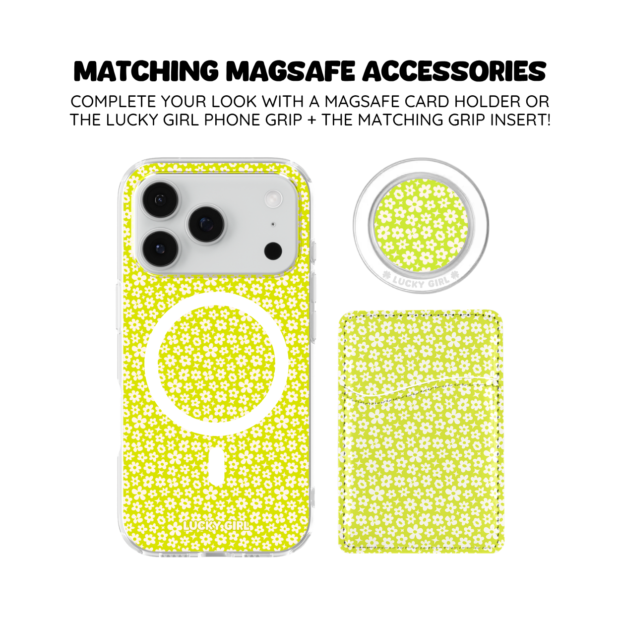 Electric Lime Little Blooms Clear Case Insert