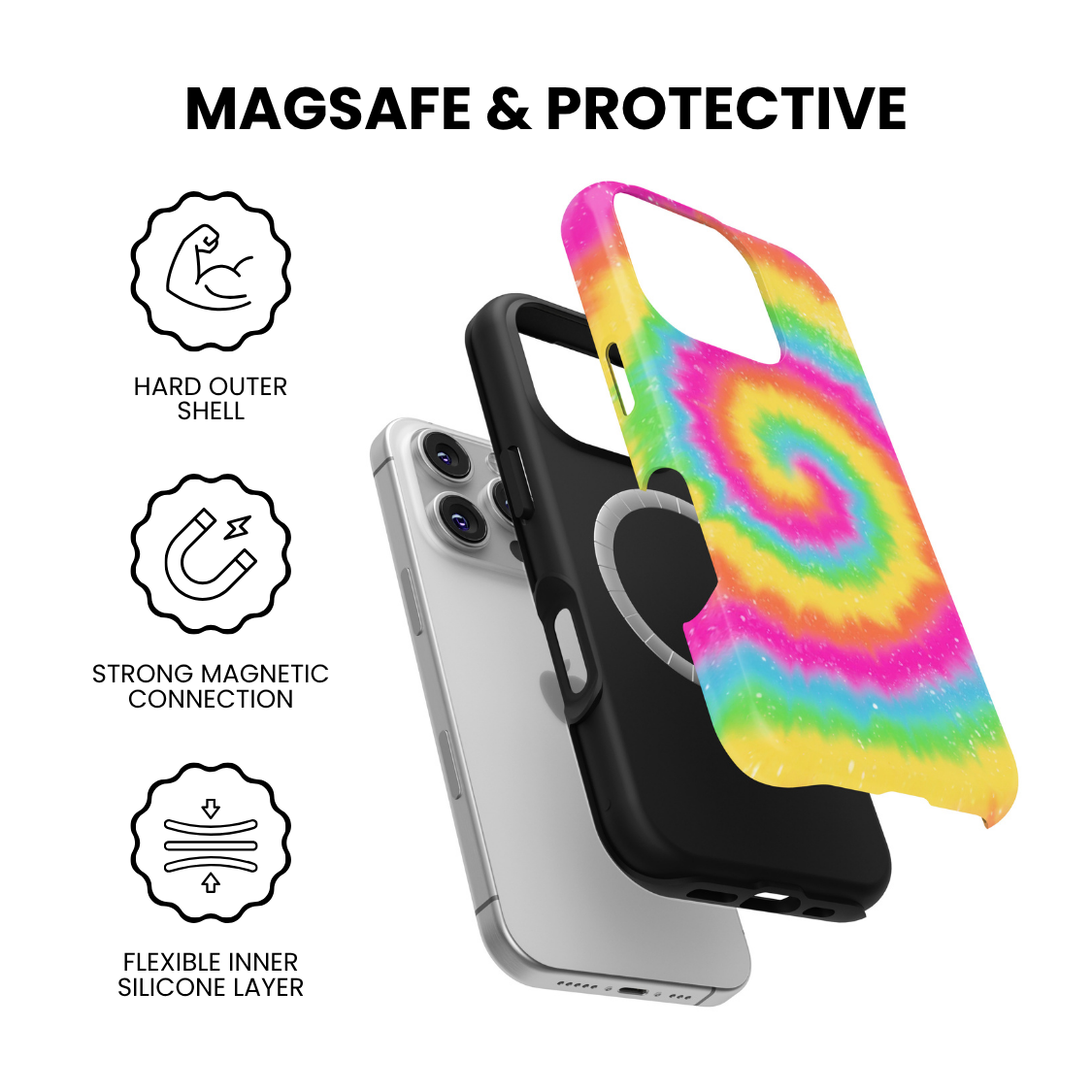 Rainbow Swirl MagSafe Phone Case