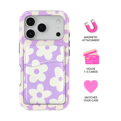 Lilac Big Blooms MagSafe Card Holder