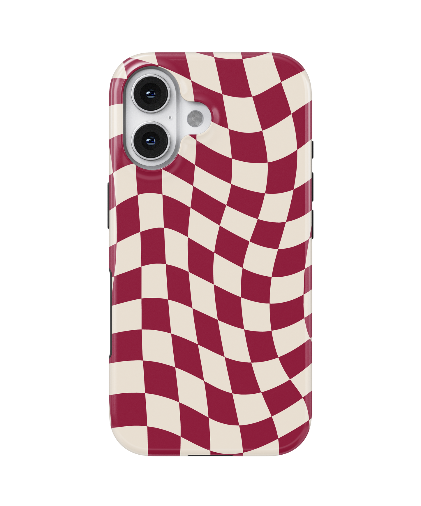 Black Cherry Wavy Checkers II MagSafe Phone Case
