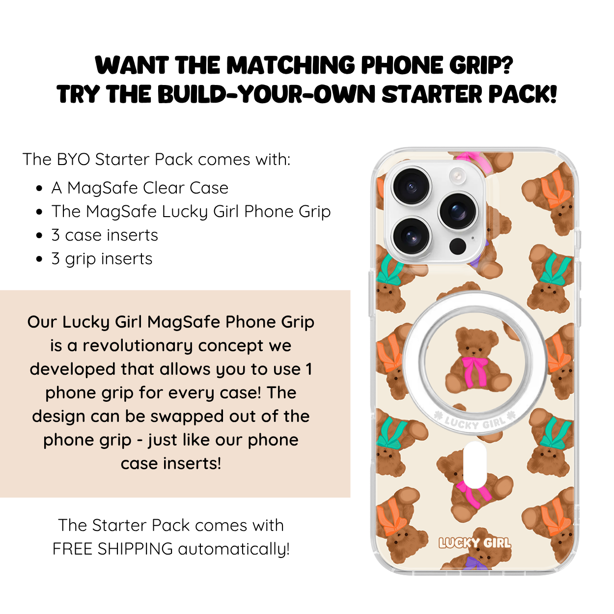 Teddy Ties Clear Case Insert