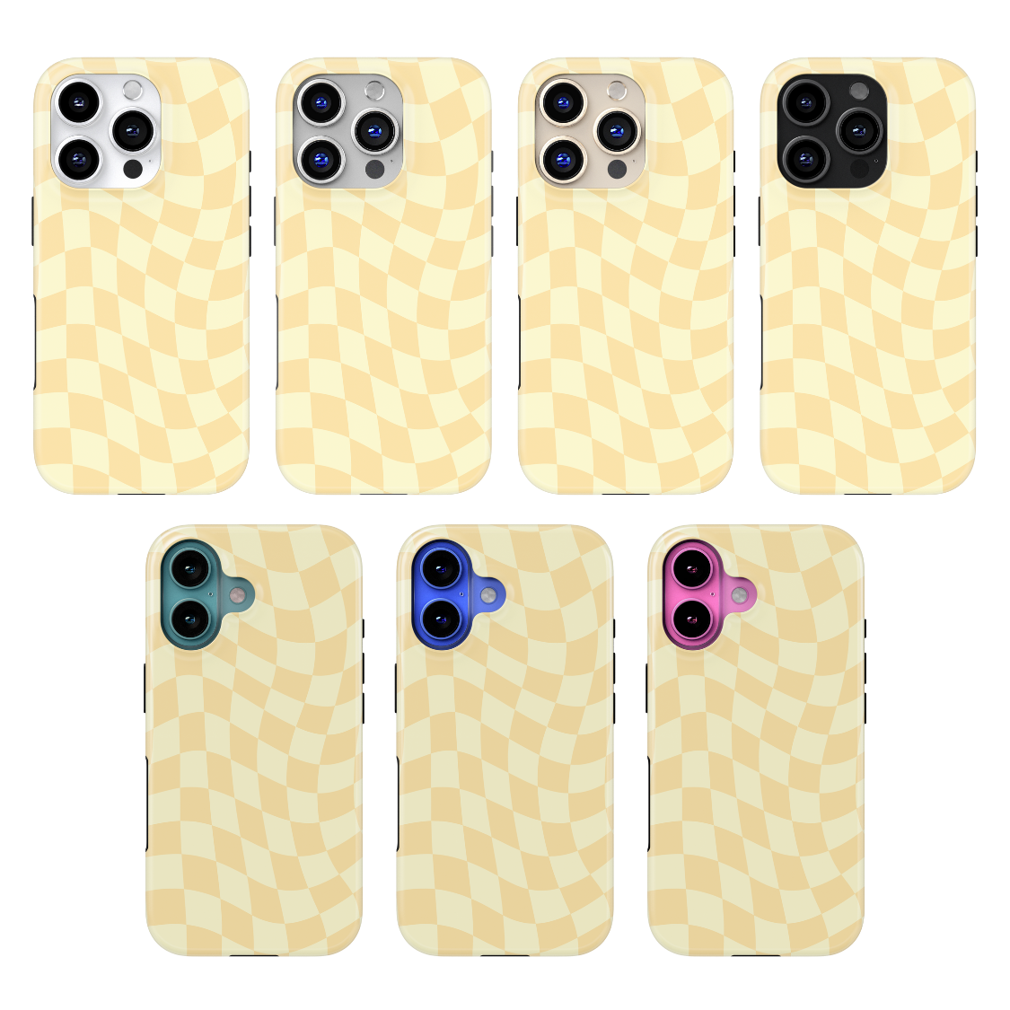 Banana Whispers Wavy Checkers MagSafe Phone Case