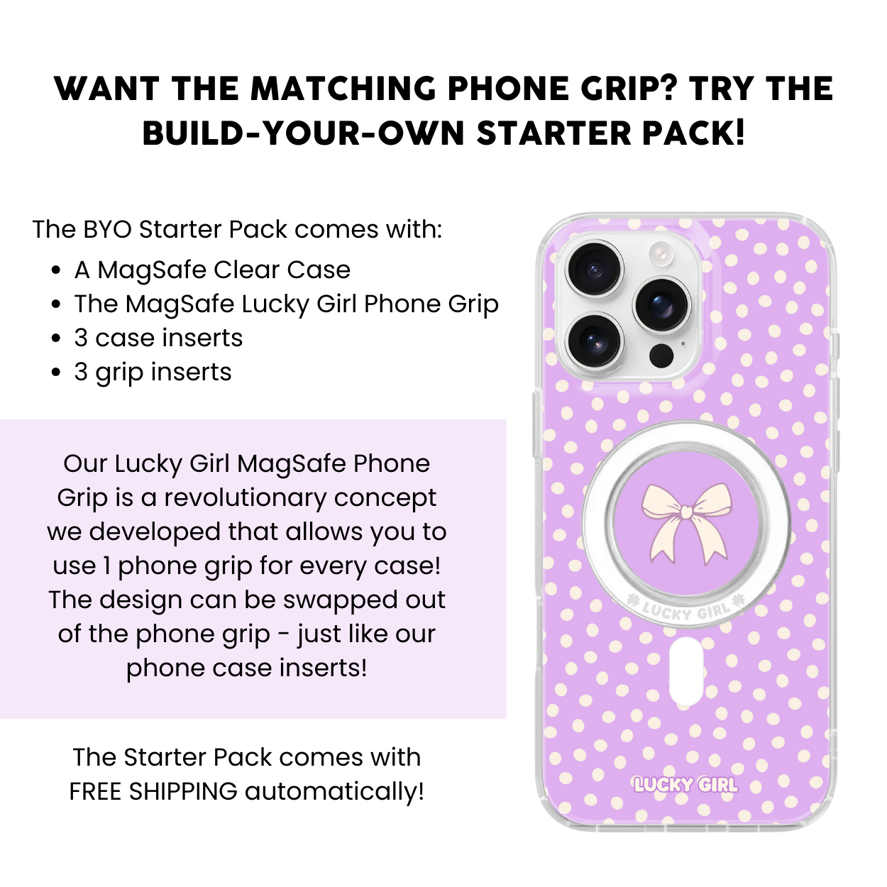 Lilac Dots Clear Case Insert