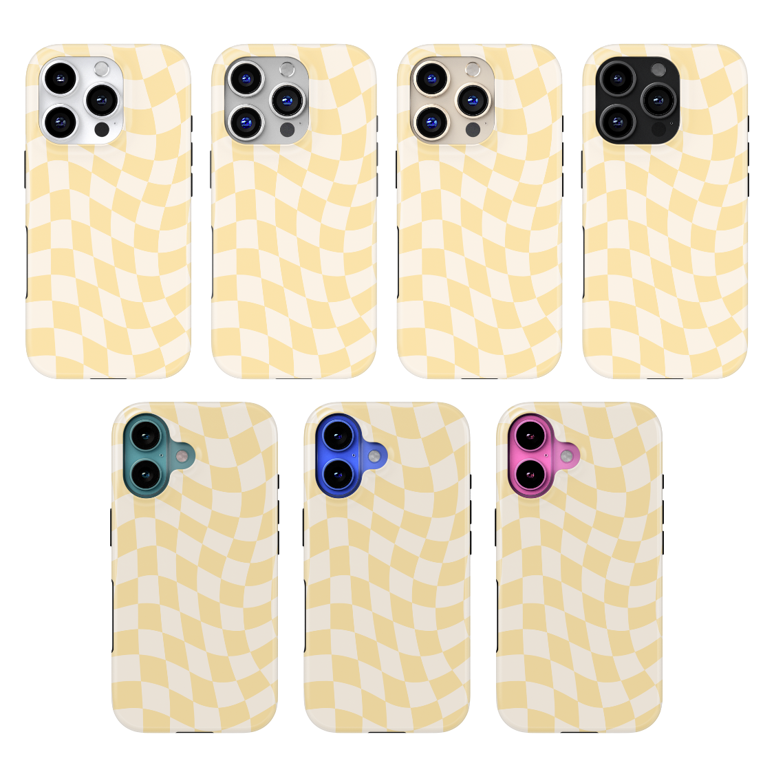Banana Whispers Wavy Checkers II MagSafe Phone Case