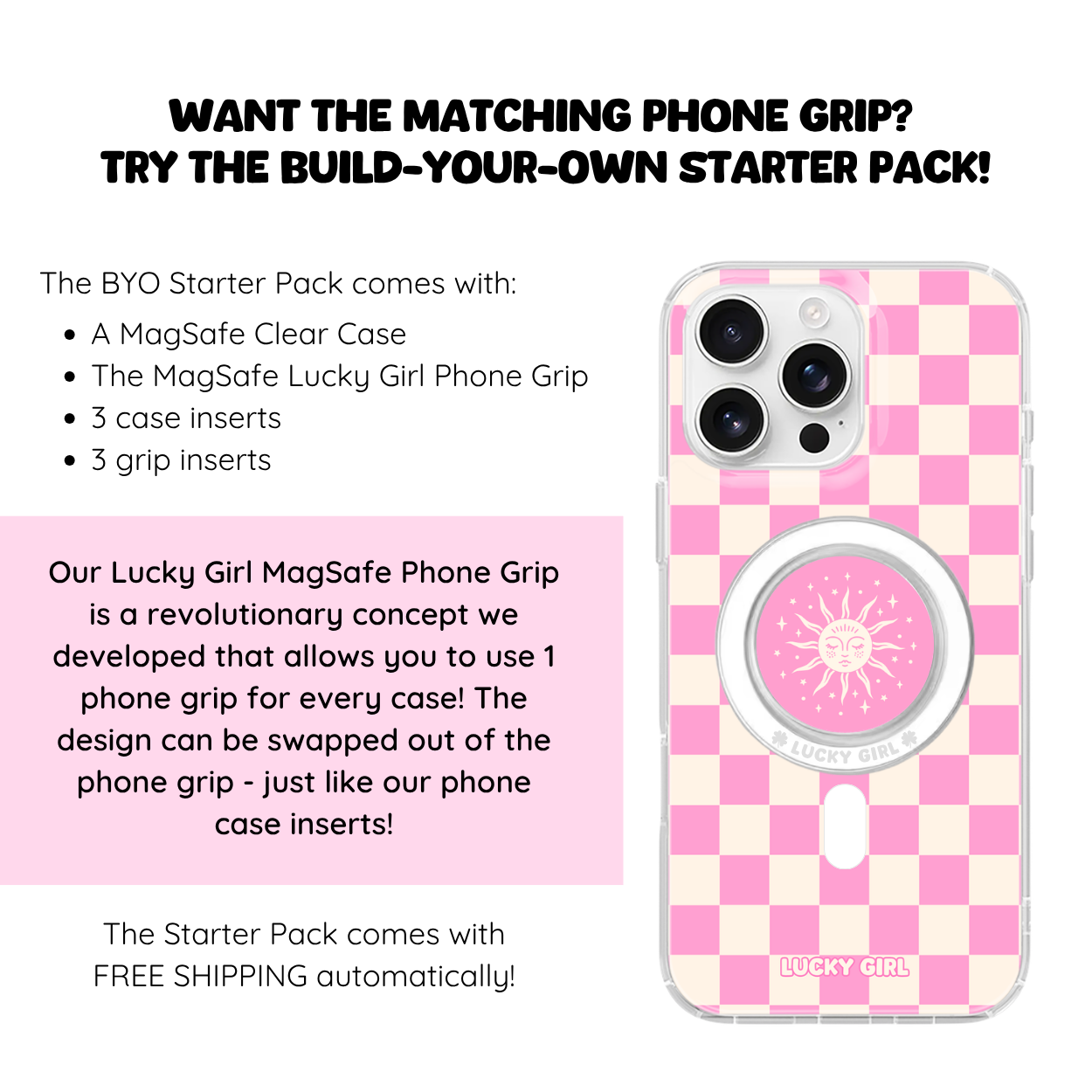 Bubblegum Checkers II Clear Case Insert