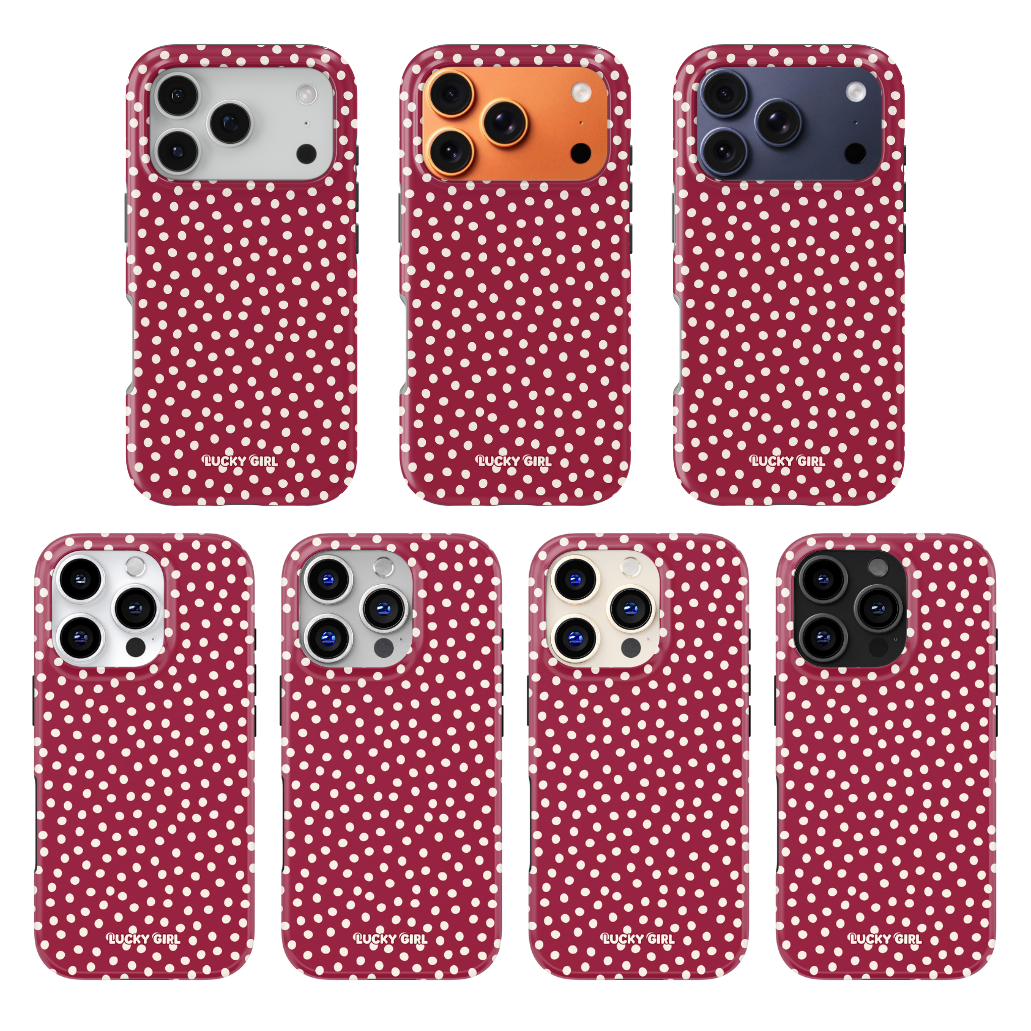 Black Cherry Dots Phone Case