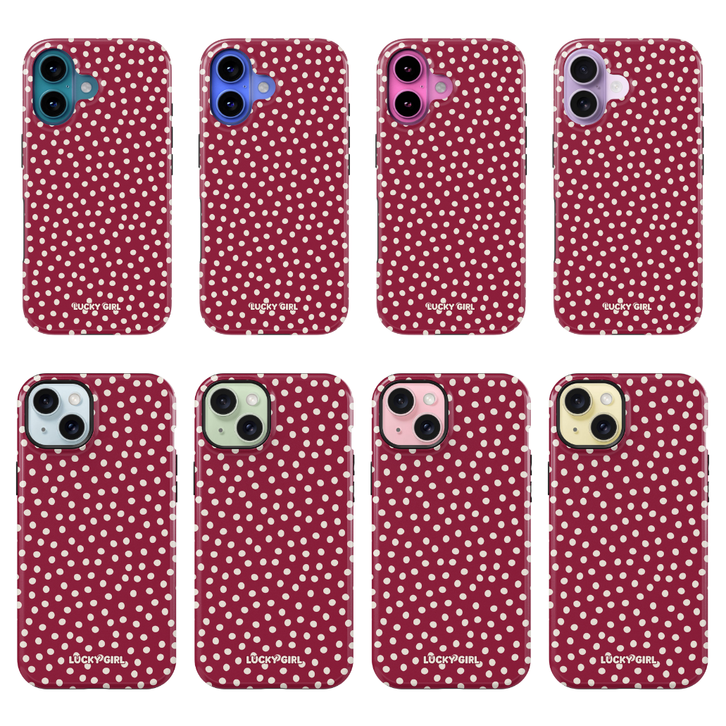 Black Cherry Dots Phone Case